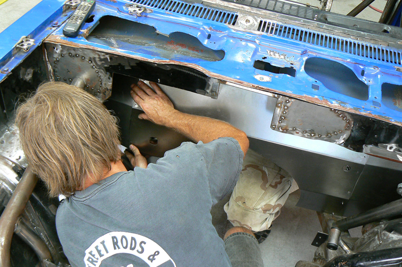 firewall completed on this custom chevy vega