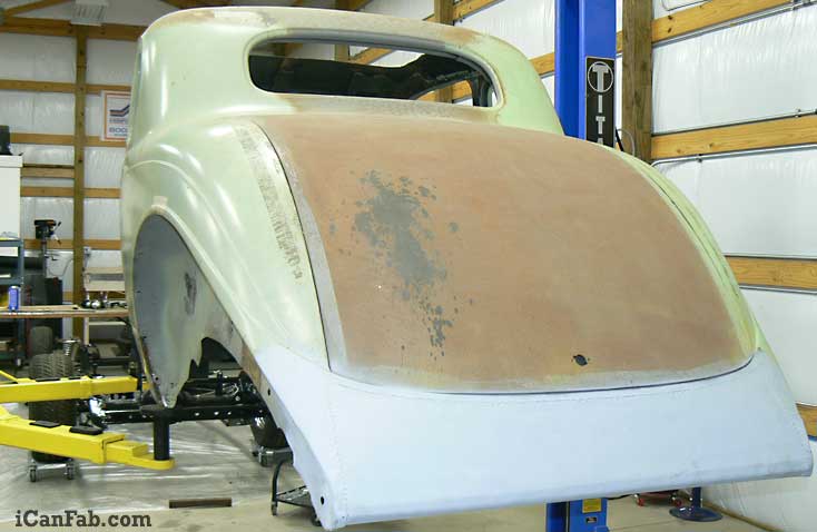 The 36 Plymouth Coupe is looking good